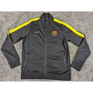 Barcelona FC Jacket Mens Large Black Yellow Nike Full Zip Track Jacket 2014/2015